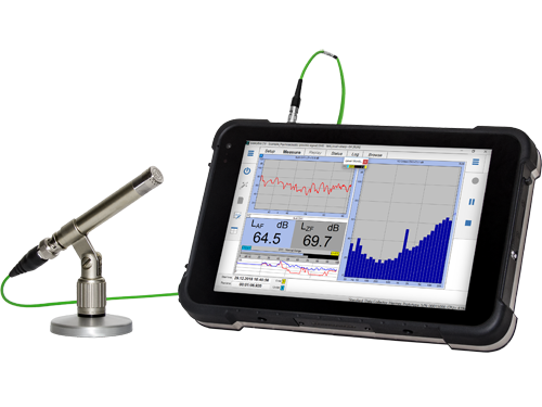 Sound level meter with bright 8-inch TFT touch screen